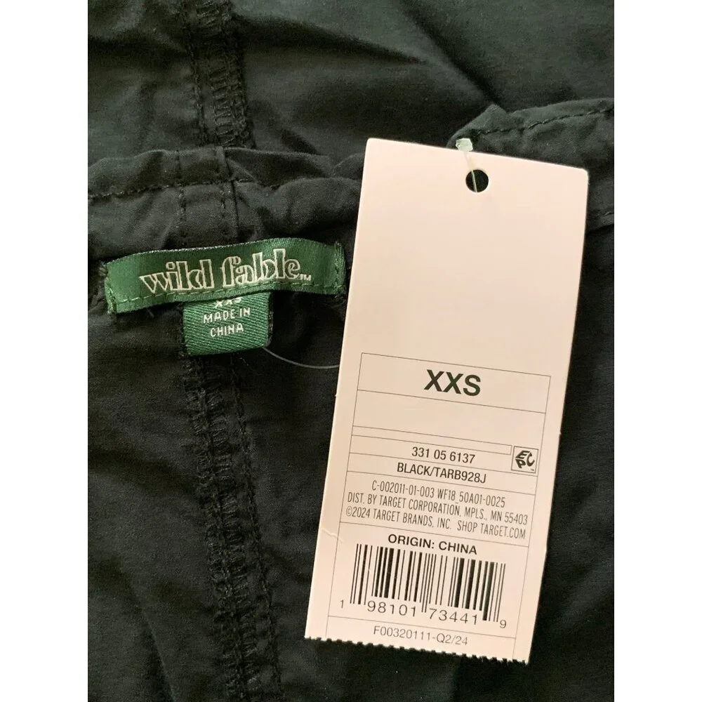 Wild Fable Black Cargo Maxi Skirt Adjustable Drawstring Hem Multiple Pockets XXS - Picture 11 of 13